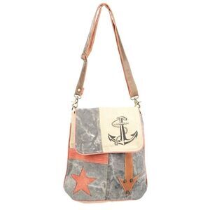 NEW! Awesome Recycled Military Canvas Shoulder Bag Crossbody Star Arrow Anchor